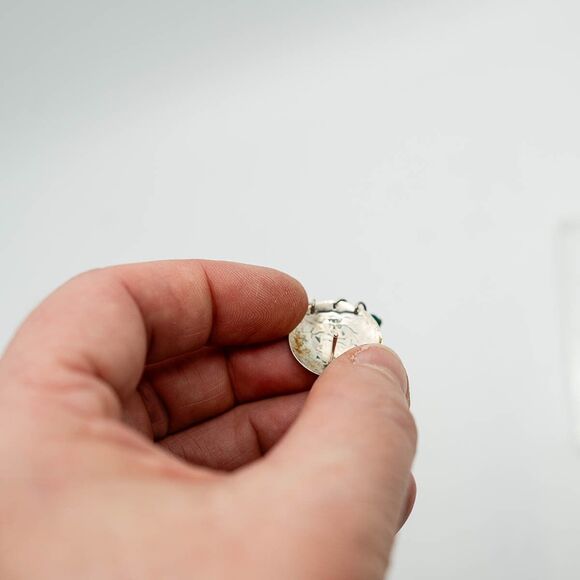 Sterling Silver 925 Marked signed O.T. VTG End of the Trail earrings pierced - Picture 4 of 5